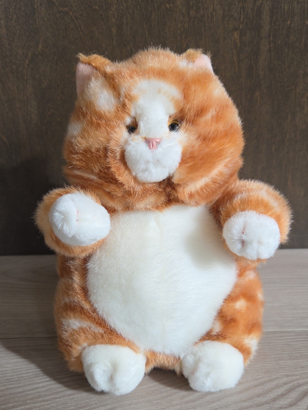 Vintage Russ Berrie Prudence Fat Chubby Orange Tabby Cat Plush, Mint